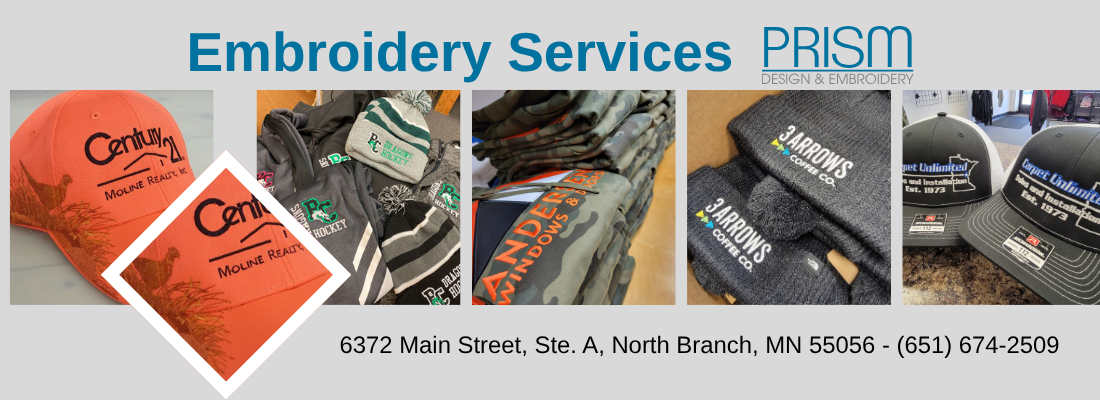 Embroidery Services - North Branch, MN near St. Paul